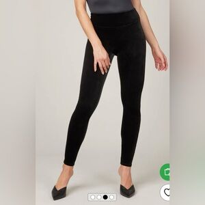 SPANX black velvet leggings- size medium